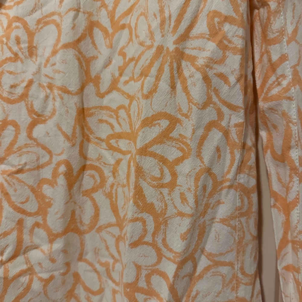 Free People Floral Wide-Leg Pants in Orange and White NWT - Picture 2 of 2